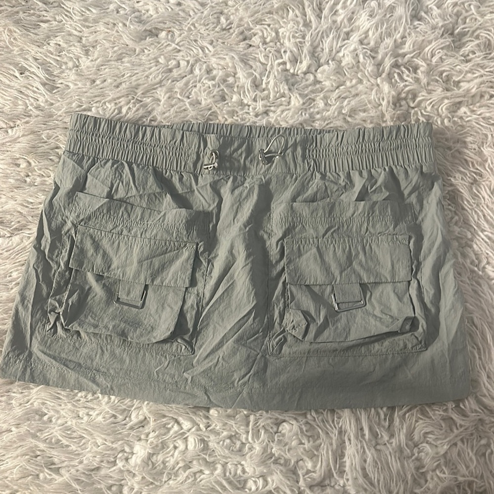 Jade color Cargo Mini Skirt